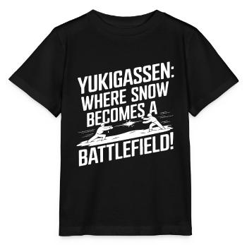 Yukigassen : Là où la neige devient une bataille ! - T-shirt bio MINI CREATOR Stanley/Stella Enfant - noir - Devant - Mikhail (115cm)