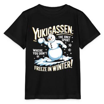 Yukigassen: Die einzige Sportart, bei der man nicht friert - Stanley/Stella Kinder T-Shirt MINI CREATOR  - Schwarz - Vorne - Mikhail (115cm)