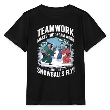 Le travail d’équipe fait fonctionner le rêve – et fait boule de neige - T-shirt bio MINI CREATOR Stanley/Stella Enfant - noir - Devant - Mikhail (115cm)