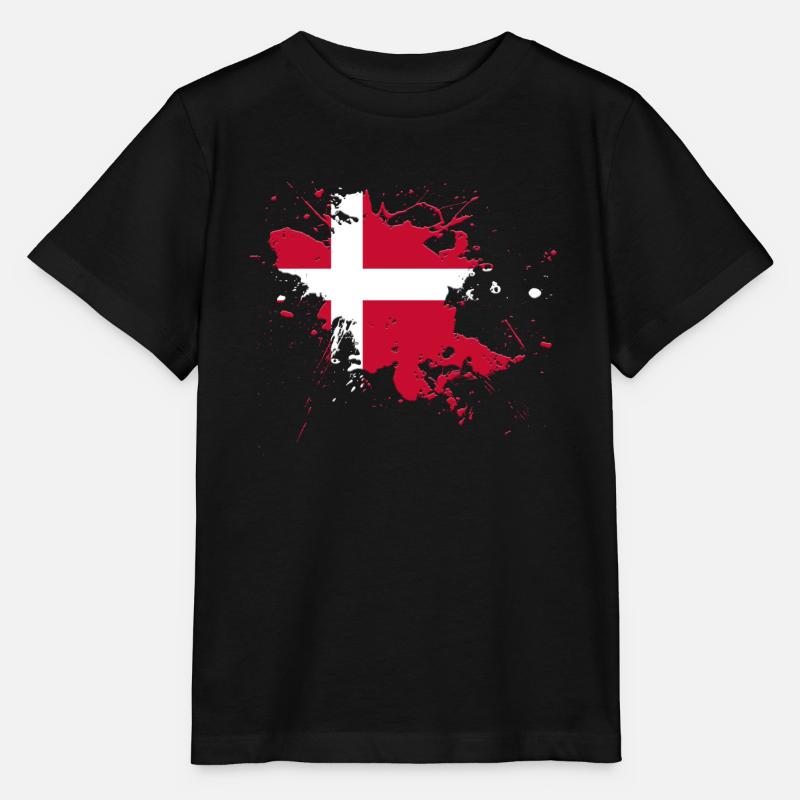 Dänemark Flagge als Farbklecks - Stanley/Stella Kinder T-Shirt MINI CREATOR  - Schwarz