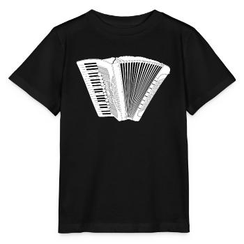 Accordéon Accordion I love music * Je l’amour musique - T-shirt bio MINI CREATOR Stanley/Stella Enfant - noir - Devant - Mikhail (115cm)