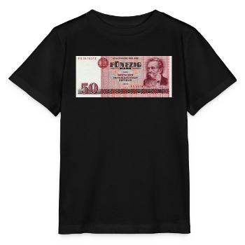 50 Markschein der DDR - Stanley/Stella Kinder T-Shirt MINI CREATOR  - Schwarz - Vorne - Mikhail (115cm)