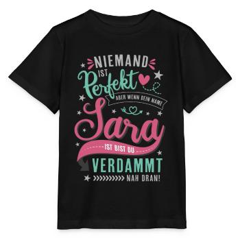 Sara Vorname lustiger Spruch Namenstag Geschenk - Stanley/Stella Kinder T-Shirt MINI CREATOR  - Schwarz - Vorne - Mikhail (115cm)