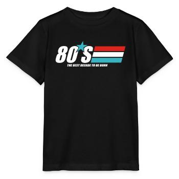 80s Decade Graphic - Stanley/Stella MINI CREATOR Kids’ T-Shirt - black - Front - Mikhail (115cm)