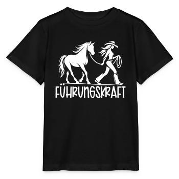 Führungskraft Pferd Pferdebesitzerin Geschenkidee - Stanley/Stella Kinder T-Shirt MINI CREATOR  - Schwarz - Vorne - Mikhail (115cm)