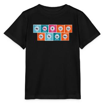 Chemische Symbole der Katalanischen Republik - Stanley/Stella Kinder T-Shirt MINI CREATOR  - Schwarz - Vorne - Mikhail (115cm)