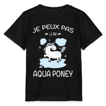 Je Peux Pas J'ai Aqua Poney - T-shirt bio MINI CREATOR Stanley/Stella Enfant - noir - Devant - Mikhail (115cm)