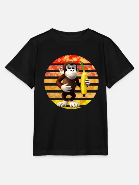 Bananen Affe - Stanley/Stella Kinder T-Shirt MINI CREATOR - Schwarz