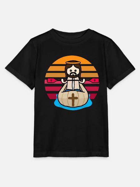 Jesus im Kayak - Stanley/Stella Kinder T-Shirt MINI CREATOR  - Schwarz