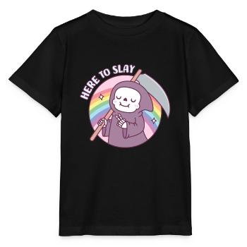 Faucheuse sinistre mignonne ici pour tuer drôle - T-shirt bio MINI CREATOR Stanley/Stella Enfant - noir - Devant - Mikhail (115cm)