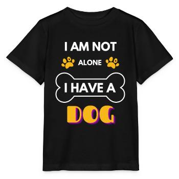 Ich bin nicht allein. Ich habe einen Hund - Stanley/Stella Kinder T-Shirt MINI CREATOR  - Schwarz - Vorne - Mikhail (115cm)