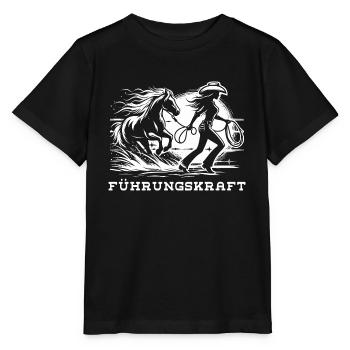 Führungskraft Pferd Pferdebesitzerin Geschenkidee - Stanley/Stella Kinder T-Shirt MINI CREATOR  - Schwarz - Vorne - Mikhail (115cm)