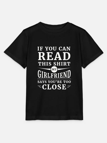 My girlfriend says you're too close - T-shirt MINI CREATOR barn från Stanley/Stella - svart