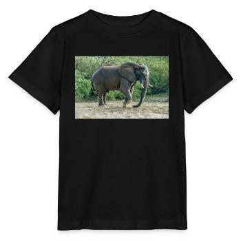 L’éléphant piétinait le pied dans le sable. - T-shirt bio MINI CREATOR Stanley/Stella Enfant - noir - Devant - Mikhail (115cm)