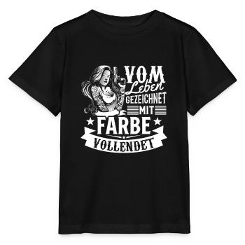 Vom Leben gezeichnet mit Farbe vollendet TATTOO - Stanley/Stella Kinder T-Shirt MINI CREATOR  - Schwarz - Vorne - Mikhail (115cm)