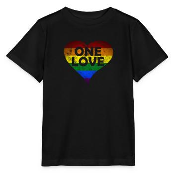 One Love heart vintage - Stanley/Stella Kinder T-Shirt MINI CREATOR  - Schwarz - Vorne - Mikhail (115cm)