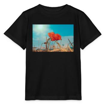 Mohnblumen - Stanley/Stella Kinder T-Shirt MINI CREATOR  - Schwarz - Vorne - Mikhail (115cm)