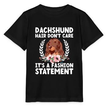Dackelhaar ist es egal, es ist ein modisches Statement - Stanley/Stella Kinder T-Shirt MINI CREATOR  - Schwarz - Vorne - Mikhail (115cm)