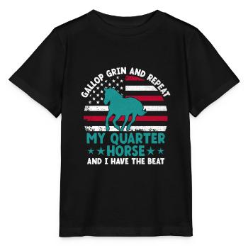 American Quarter Horse Equestrian Horse Lover Hors - T-shirt bio MINI CREATOR Stanley/Stella Enfant - noir - Devant - Mikhail (115cm)
