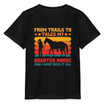 Quarter Horse Américain Équitation Horse Lover Hors - T-shirt bio MINI CREATOR Stanley/Stella Enfant - noir - Devant - Mikhail (115cm)