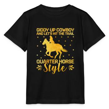 American Quarter Horse Equestrian Horse Lover Hors - T-shirt bio MINI CREATOR Stanley/Stella Enfant - noir - Devant - Mikhail (115cm)