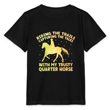 American Quarter Horse Equestrian Horse Lover Hors - T-shirt bio MINI CREATOR Stanley/Stella Enfant - noir - Devant - Mikhail (115cm)