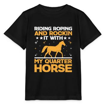 American Quarter Horse Equestrian Horse Lover Hors - T-shirt bio MINI CREATOR Stanley/Stella Enfant - noir - Devant - Mikhail (115cm)