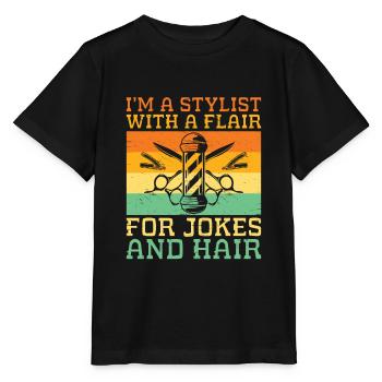 Coiffeur Coiffeur Coiffeur Coiffure Coiffure - T-shirt bio MINI CREATOR Stanley/Stella Enfant - noir - Devant - Mikhail (115cm)