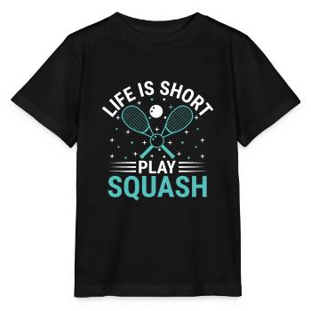 Squashspieler Squash-Tennisspieler Raquetball-Spor - Stanley/Stella Kinder T-Shirt MINI CREATOR  - Schwarz - Vorne - Mikhail (115cm)