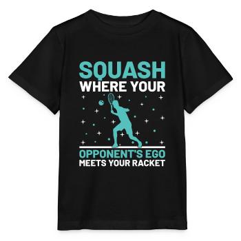 Squashspieler Squash-Tennisspieler Raquetball-Spor - Stanley/Stella Kinder T-Shirt MINI CREATOR  - Schwarz - Vorne - Mikhail (115cm)
