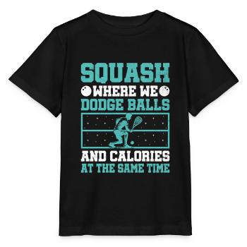 Squashspieler Squash-Tennisspieler Raquetball-Spor - Stanley/Stella Kinder T-Shirt MINI CREATOR  - Schwarz - Vorne - Mikhail (115cm)