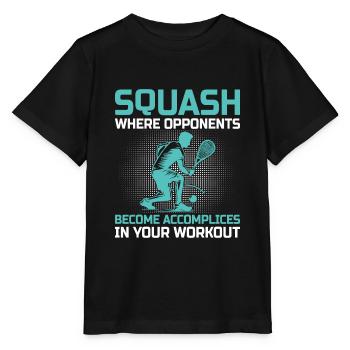 Joueur de squash Joueur de squash Joueur de tennis Raquetball Spor - T-shirt bio MINI CREATOR Stanley/Stella Enfant - noir - Devant - Mikhail (115cm)