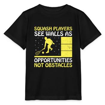 Squashspieler Squash-Tennisspieler Raquetball-Spor - Stanley/Stella Kinder T-Shirt MINI CREATOR  - Schwarz - Vorne - Mikhail (115cm)