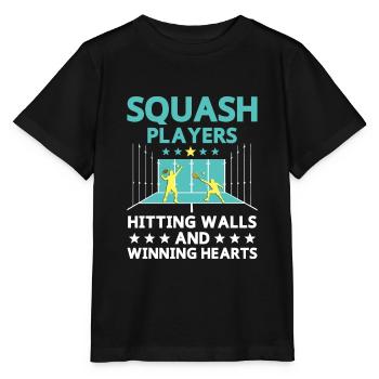 Squashspieler Squash-Tennisspieler Raquetball-Spor - Stanley/Stella Kinder T-Shirt MINI CREATOR  - Schwarz - Vorne - Mikhail (115cm)