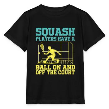 Squashspieler Squash-Tennisspieler Raquetball-Spor - Stanley/Stella Kinder T-Shirt MINI CREATOR  - Schwarz - Vorne - Mikhail (115cm)