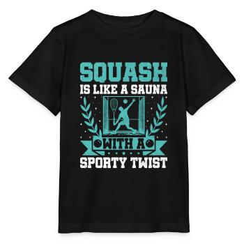 Squashspieler Squash-Tennisspieler Raquetball-Spor - Stanley/Stella Kinder T-Shirt MINI CREATOR  - Schwarz - Vorne - Mikhail (115cm)