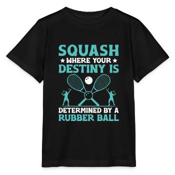 Squashspieler Squash-Tennisspieler Raquetball-Spor - Stanley/Stella Kinder T-Shirt MINI CREATOR  - Schwarz - Vorne - Mikhail (115cm)