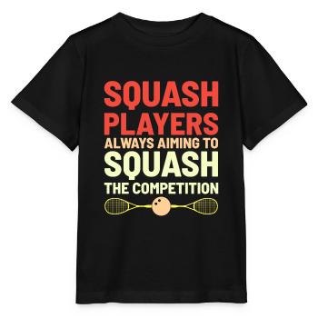 Squashspieler Squash-Tennisspieler Raquetball-Spor - Stanley/Stella Kinder T-Shirt MINI CREATOR  - Schwarz - Vorne - Mikhail (115cm)