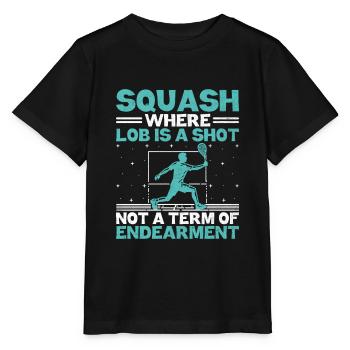 Squashspieler Squash-Tennisspieler Raquetball-Spor - Stanley/Stella Kinder T-Shirt MINI CREATOR  - Schwarz - Vorne - Mikhail (115cm)