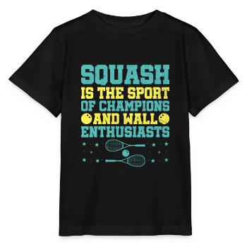 Squashspieler Squash-Tennisspieler Raquetball-Spor - Stanley/Stella Kinder T-Shirt MINI CREATOR  - Schwarz - Vorne - Mikhail (115cm)