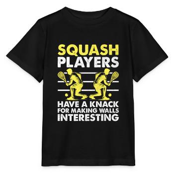 Squashspieler Squash Tennisspieler Raquetball Spor - Stanley/Stella Kinder T-Shirt MINI CREATOR  - Schwarz - Vorne - Mikhail (115cm)