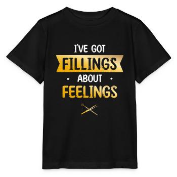 Ich habe Füllungen über Gefühle Zahnmedizin - Stanley/Stella Kinder T-Shirt MINI CREATOR  - Schwarz - Vorne - Mikhail (115cm)