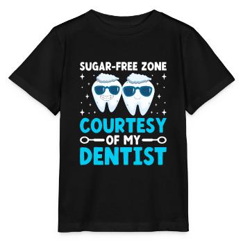 Sugar Free Zone Courtesy Of My Dentist Dental Dent - Stanley/Stella MINI CREATOR Kids’ T-Shirt - black - Front - Mikhail (115cm)