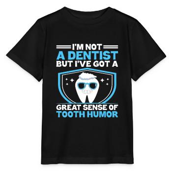 Ik ben geen tandarts, maar ik heb een groot gevoel voor - Stanley/Stella Kinder-T-shirt MINI CREATOR  - zwart - Voor - Mikhail (115cm)