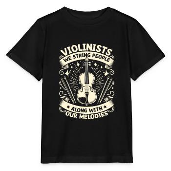 Violonistes, nous cordons les gens avec notre mélodie - T-shirt bio MINI CREATOR Stanley/Stella Enfant - noir - Devant - Mikhail (115cm)