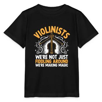 Violonistes, nous ne nous contentons pas de bricoler, nous sommes ma - T-shirt bio MINI CREATOR Stanley/Stella Enfant - noir - Devant - Mikhail (115cm)