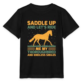 Courses de chevaux pur-sang Équitation Chevaux équestres - T-shirt bio MINI CREATOR Stanley/Stella Enfant - noir - Devant - Mikhail (115cm)