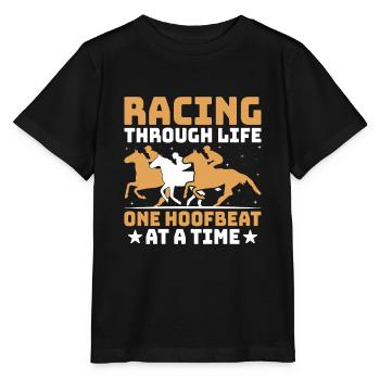 Courses de chevaux pur-sang Équitation Chevaux équestres - T-shirt bio MINI CREATOR Stanley/Stella Enfant - noir - Devant - Mikhail (115cm)