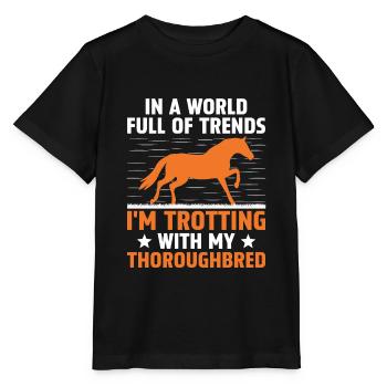 Courses de chevaux pur-sang Équitation Chevaux équestres - T-shirt bio MINI CREATOR Stanley/Stella Enfant - noir - Devant - Mikhail (115cm)