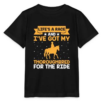 Courses de chevaux pur-sang Équitation Chevaux équestres - T-shirt bio MINI CREATOR Stanley/Stella Enfant - noir - Devant - Mikhail (115cm)